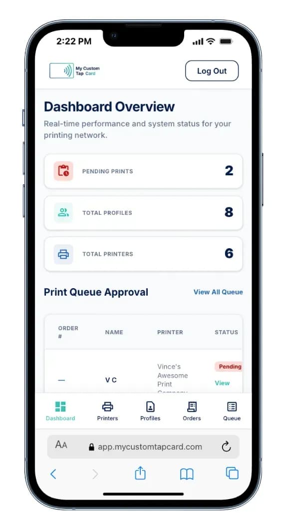 My Custom Tap Card - Rocket Web Studio Case Study