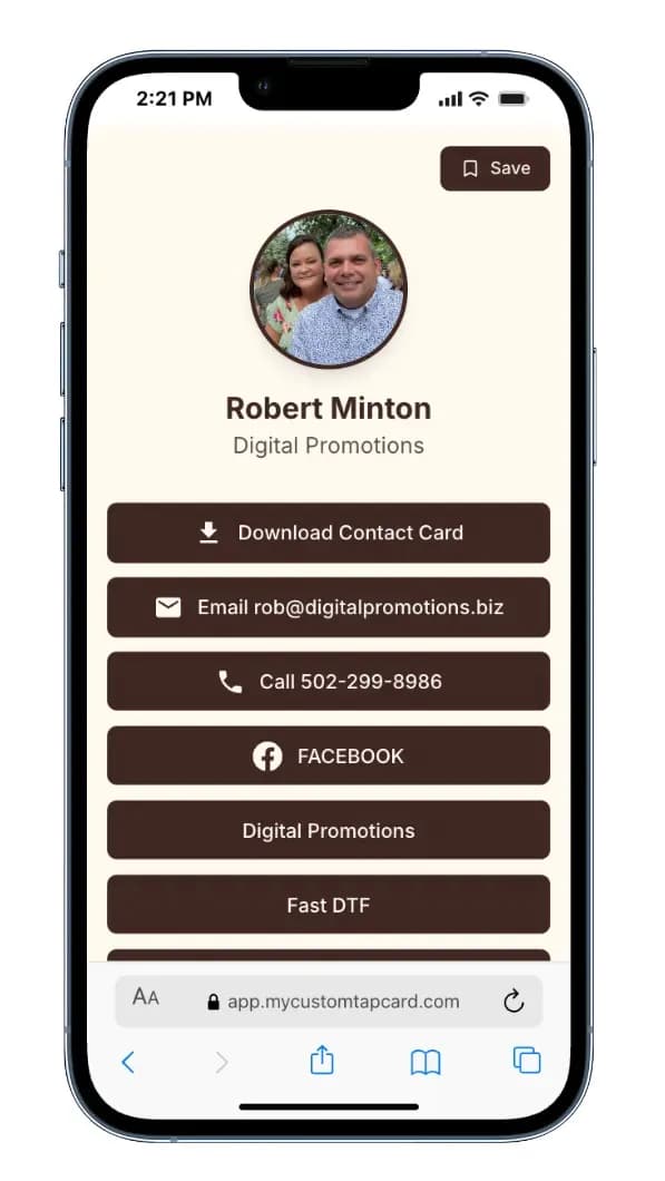 My Custom Tap Card - Rocket Web Studio Case Study